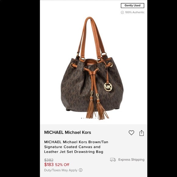 Michael Kors Signature Jet Set Drawstring Bag - Picture 7 of 7